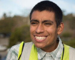 Young man, Person served on the job with a landscaping crew